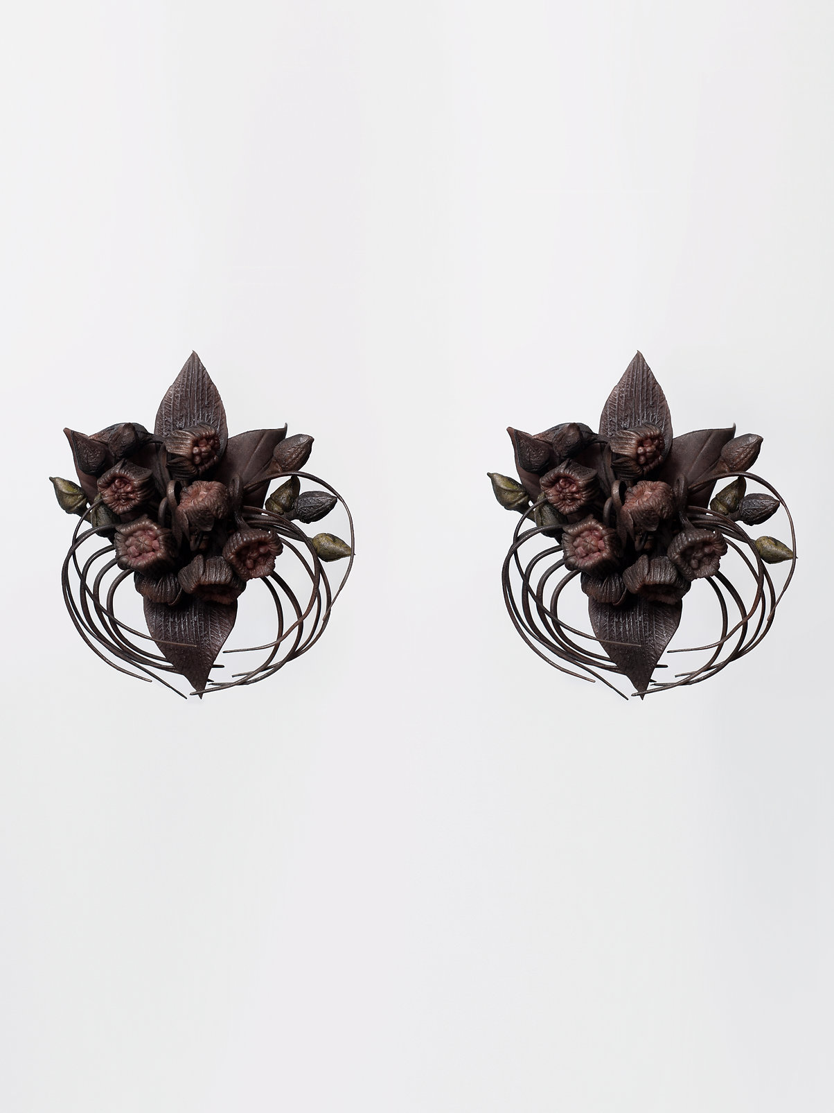 Small bat flower earrings